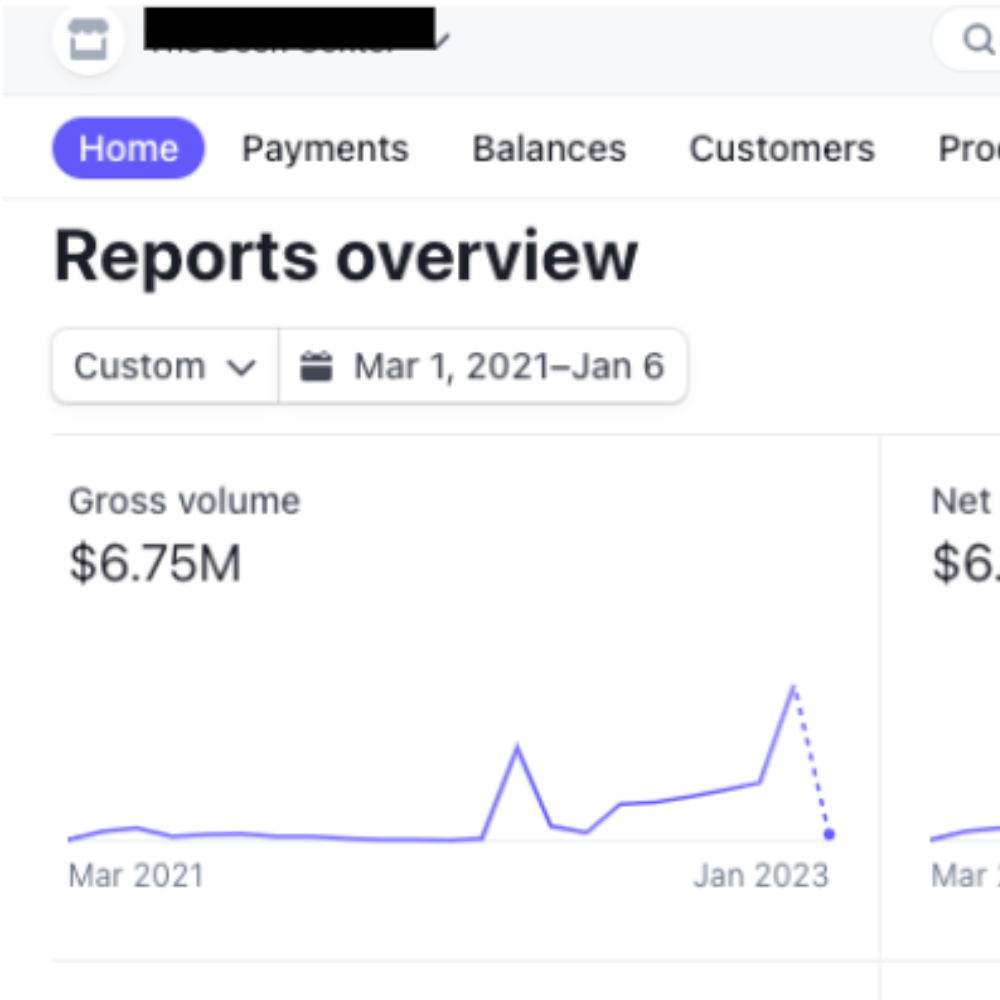 Revenue dashboard screenshot 1